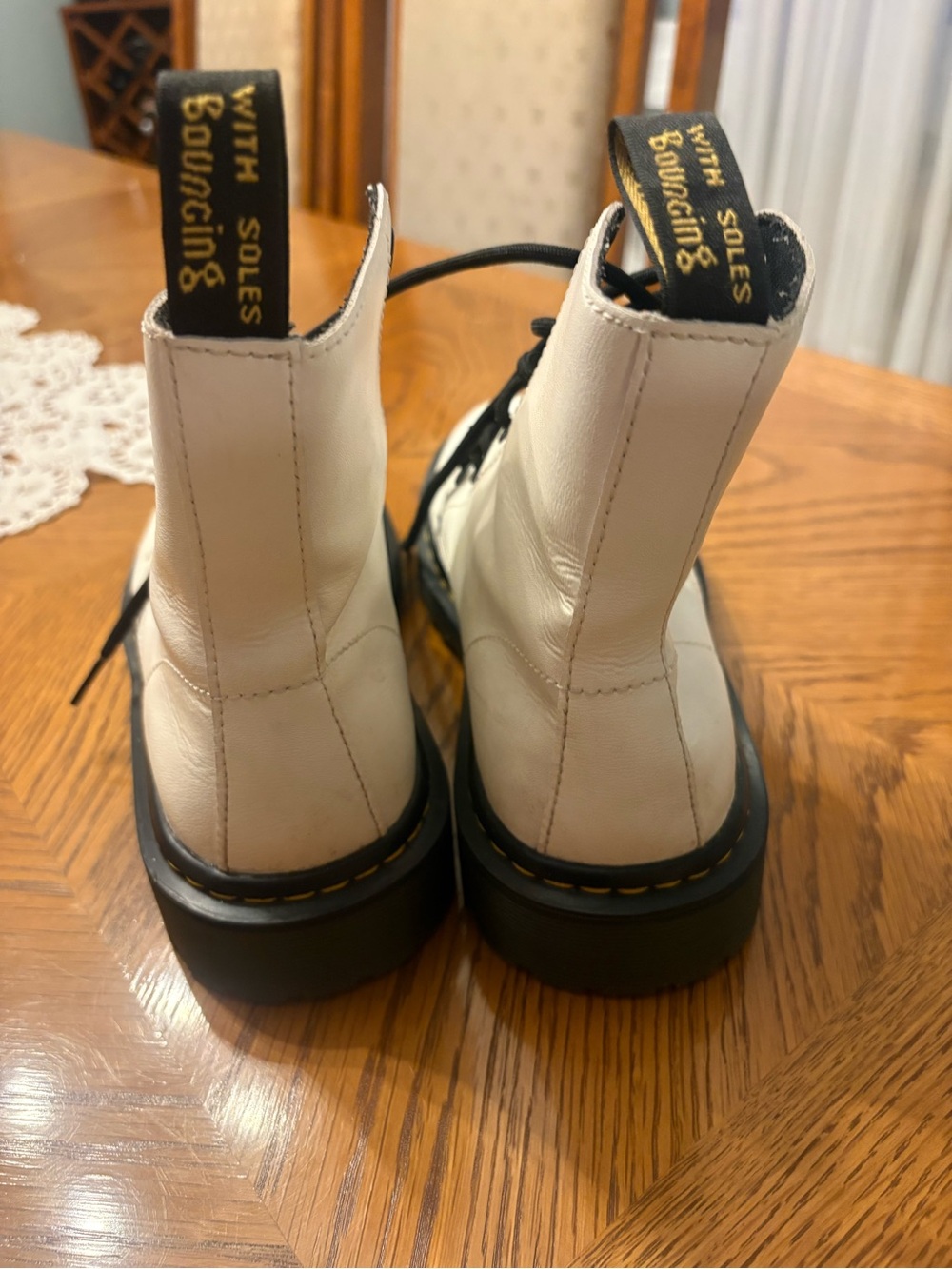 Dr. Martens 1460 Women's White Smooth Leather Boots size 8